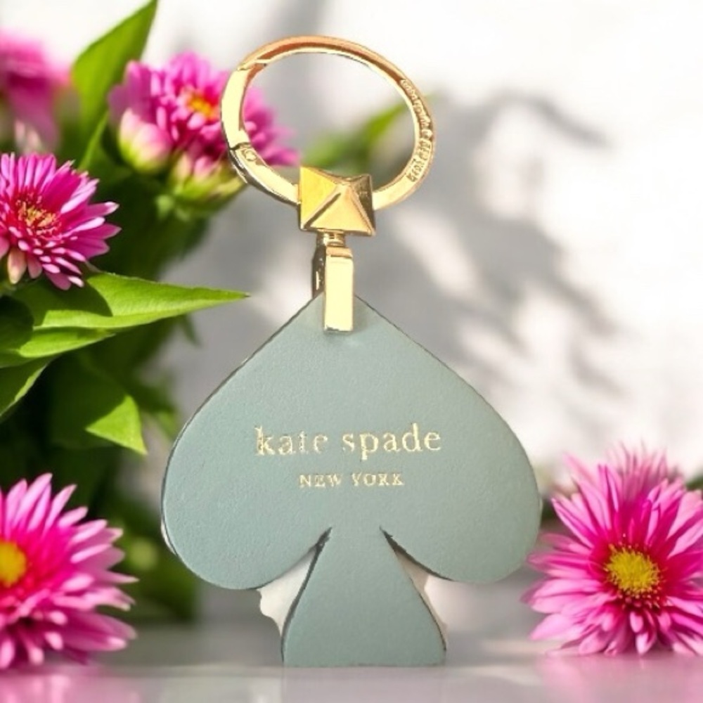 Kate Spade Heart Keychain & Bag Charm New W/ Gold, Burgundy & Blue Charms - Picture 8 of 13